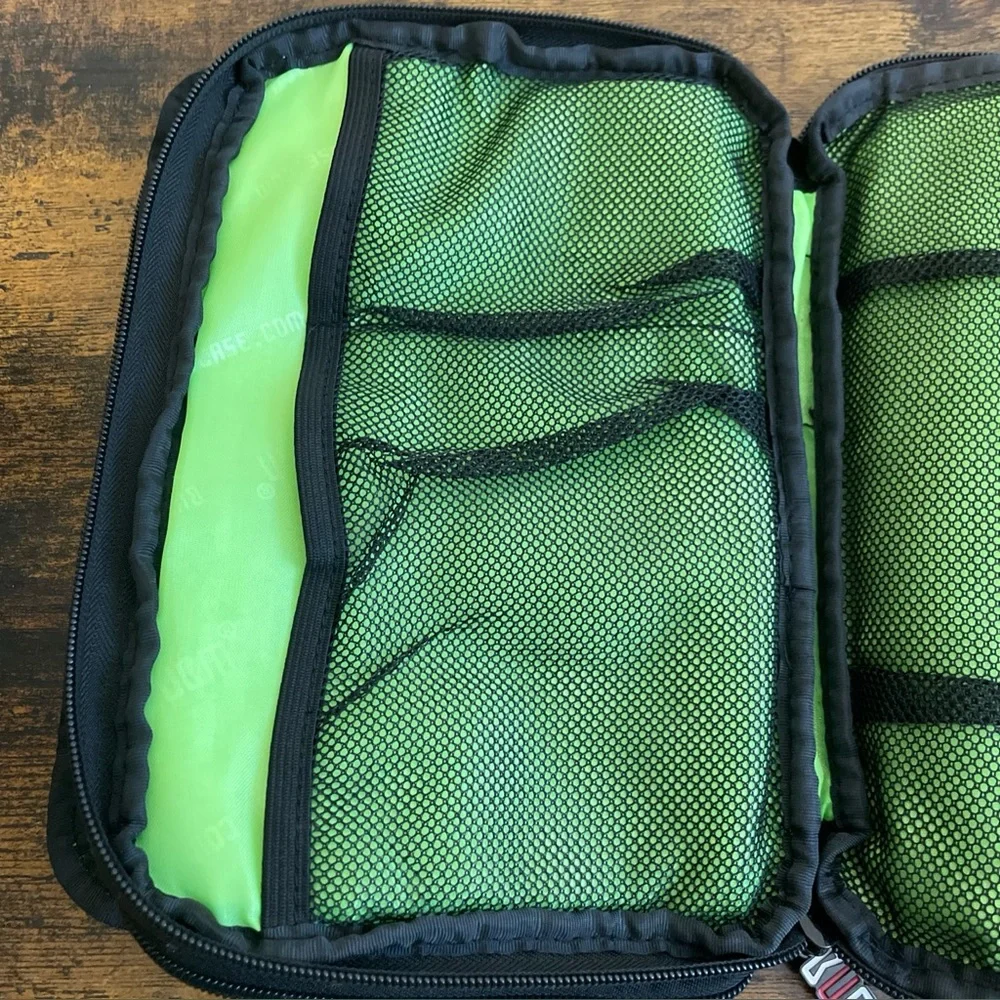 BUBM Double Layer Med Travel Gear Organizer Electronics Accessories Bag In Black